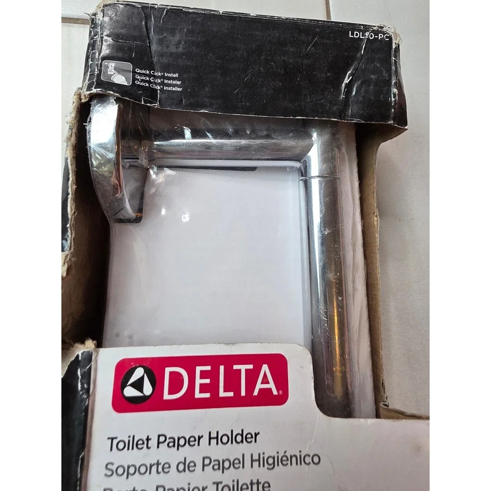 Delta Lyndall Chrome‎ Toilet Paper Holder Wall Mount LDL50-PC Quick Click New F1